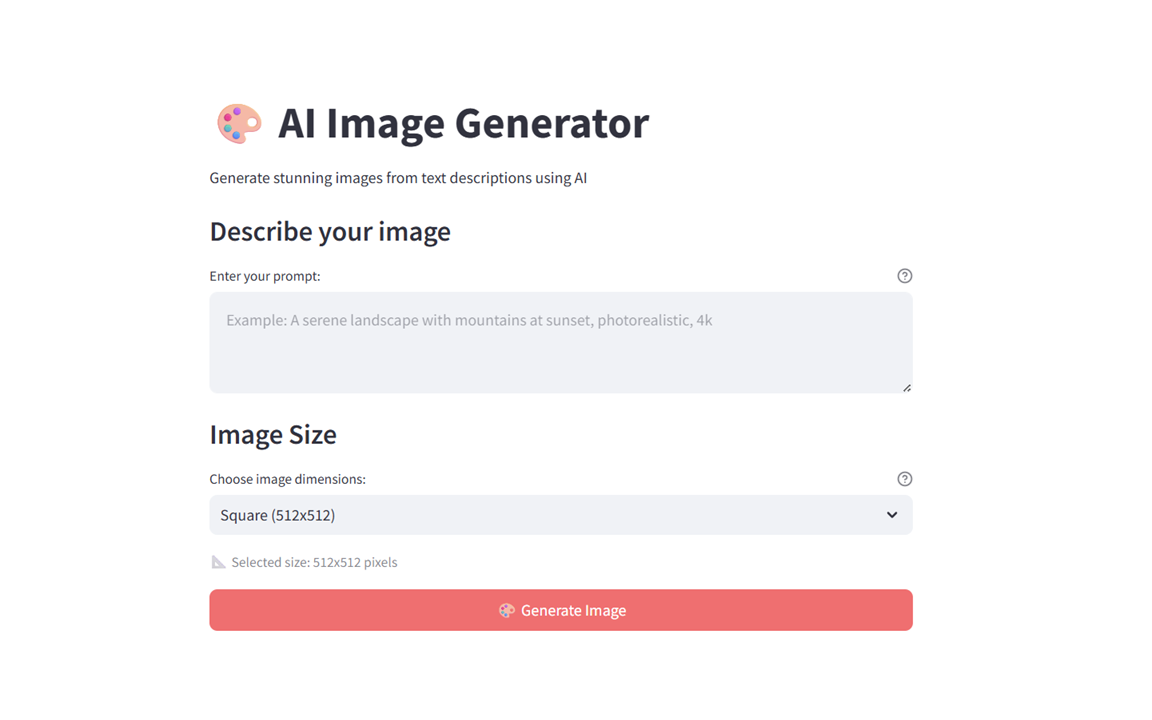 AI Image Generator Screenshot
