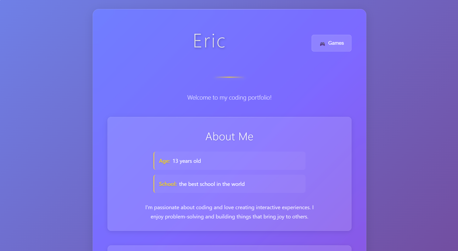 Personal Portfolio Website Screenshot